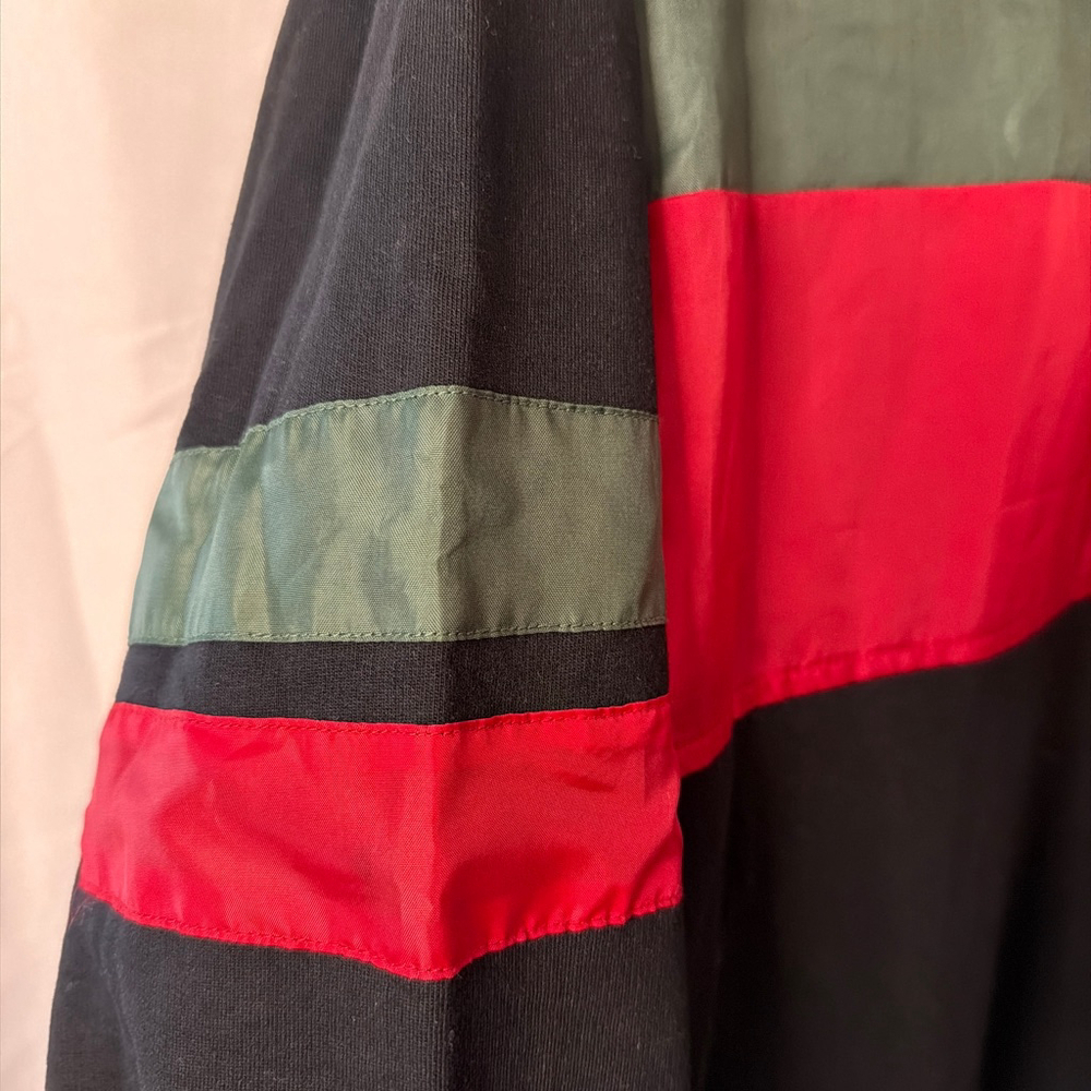 Rebel Minds Men’s 2XL Colorblock Pullover Sweatshirt Green Red Black Side Zip - Picture 5 of 7